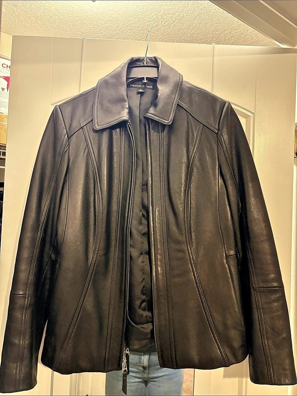 Preston & York Black Leather-Style Jacket Size Small